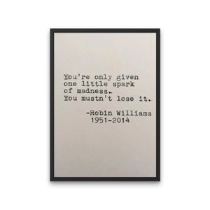 Wonderful poster 11 x 14 of a great quote by Robin Williams